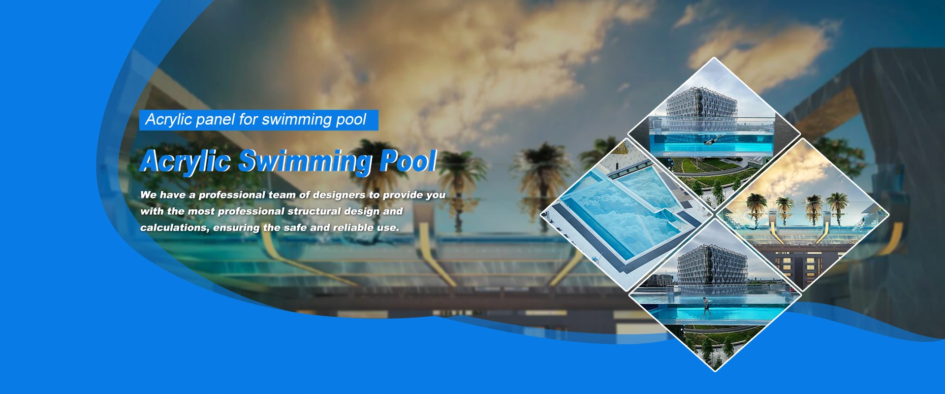 Fábrica de piscinas da família acrílica da China